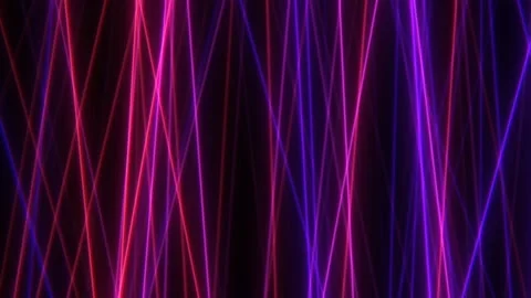 Fly Through Retro Futuristic Synthwave Neon Glow Light Laser Beams Stock Footage 133420195
