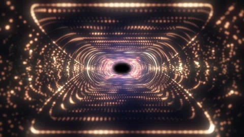 Fly through a sci-fi space tunnel of animated brightly colored glowing beauti Stock Footage 258839190