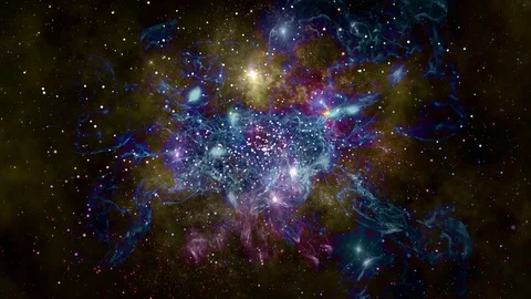 Fly Through Space Milky Way Galaxy Stock Footage 114454463