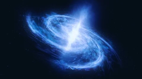 Fly through stars in the gas cloud. Cosmic nebula in the form of the spiral. Stock Footage 117448953