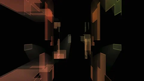 Fly through technological cyberspace with neon glow. Stock Footage 230895470