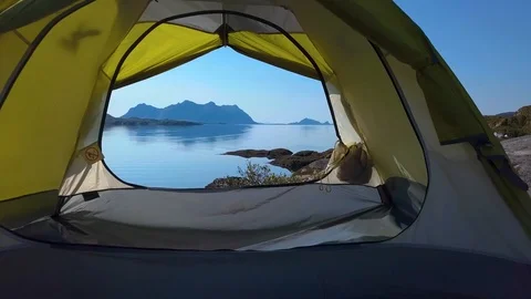 Fly through the tent Stock Footage 94486767