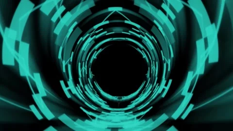 Fly through the Tunnel Abstract Animation. Fantasy Technology Stock Footage 277522474