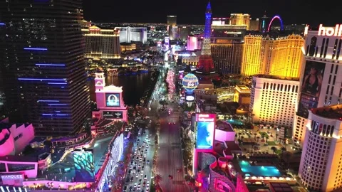 Fly through vegas strip 2 Stock Footage 234750921
