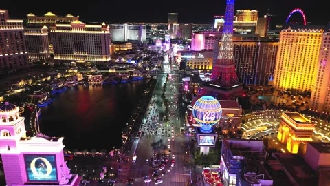 Fly through Vegas strip 3 Stock Footage 234751694