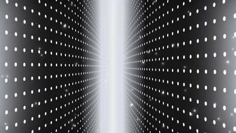 Fly through walls of dots towards the light. Stock Footage 169391153