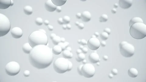 Fly through white spheres. Simple minimal texture concept. Видео 132131138