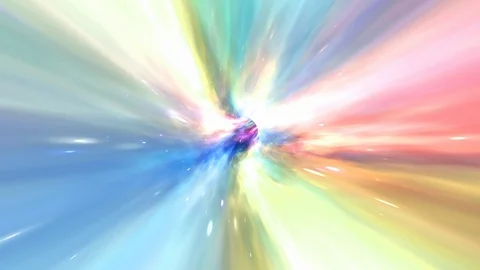 Fly through Wormhole Hyperspace Vortex Tunnel in Deep Space Galaxy Stars Stock Footage 117240995