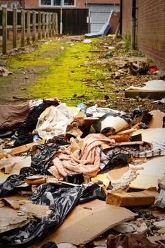 Fly tipping of refuse Foto stock