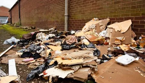 Fly tipping of refuse Stock Photos
