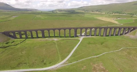 Fly Towards Viaduct in 4K Stock Footage 135749883