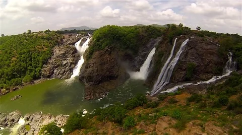 Fly towards water fall Stock Footage 51692153
