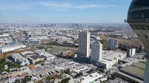 Fly by Tower Turkey Stock Footage 254824499