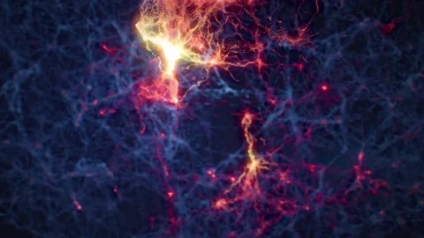 Fly trough of the digital brain with visible internal structure Stock Footage 306876183