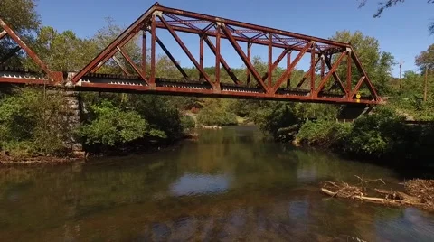Fly Under bridge aerial Stock Footage 69072541