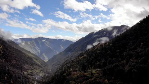 Fly in valley Video stock 122161829