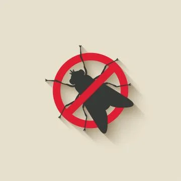 Fly warning sign Stock-Illustration