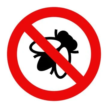 Fly warning sign Stock Illustration