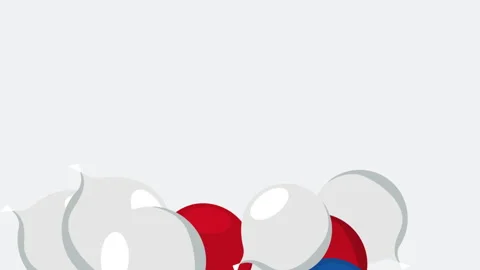 Fly up white and red balloons Vídeo Stock 167438752