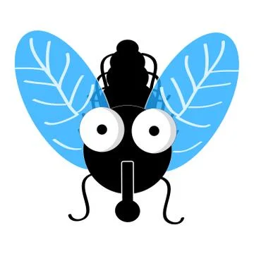 Fly on white background Stock Illustration
