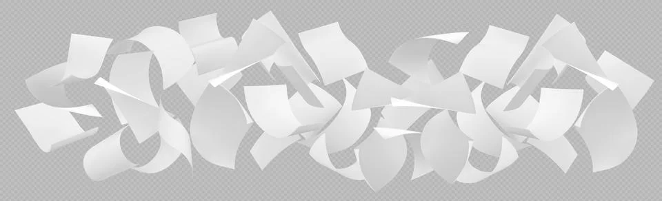 Fly white paper sheet, fall document page vector Stock Illustration