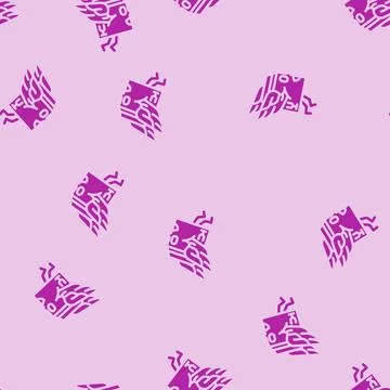 Fly wings cardboard box character glyph vector seamless pattern Illustrazione stock