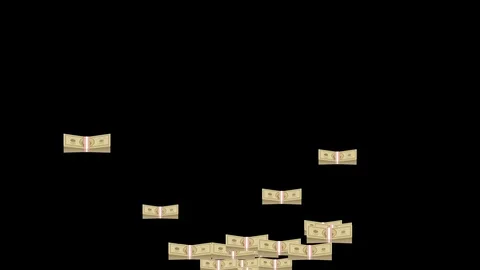 Flyaway Dollars Video Effect money banknotes with  4k Stock Footage 89528246