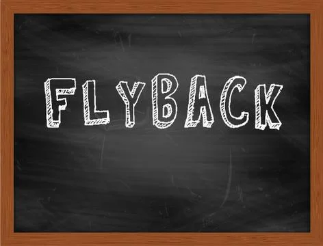 FLYBACK  hand writing text on black chalkboard Stock Illustration