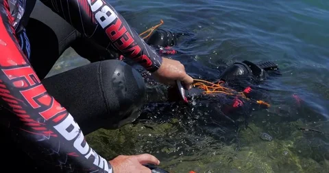 Flyboard boots 스톡 동영상 77232448