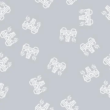 Flyboard equipment line vector seamless pattern Stock Illustration