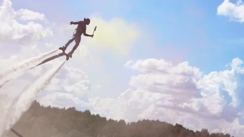 Flyboard fire Stock Footage 149190716