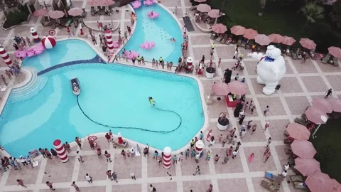 Flyboard in the pool, entertainment in the hotel Video stock 152048708
