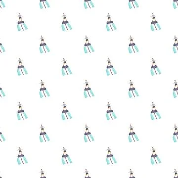 Flyboard rider pattern for extreme water sport background イラスト素材