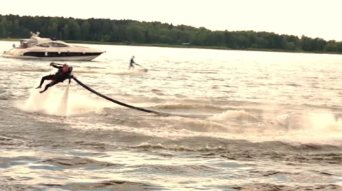 Flyboard river Video stock 47912320