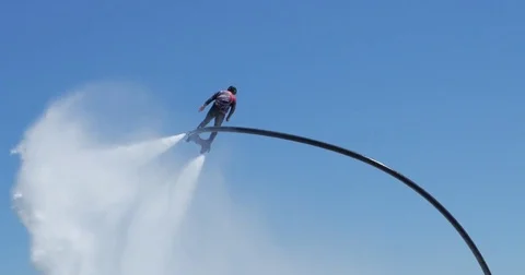 Flyboard in river Stock Footage 77232415