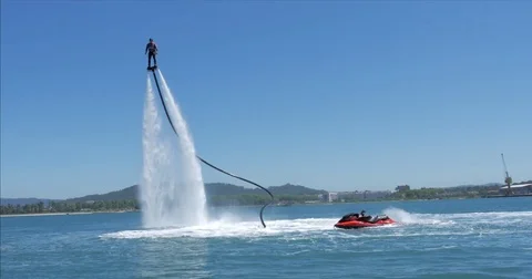 Flyboard in river Stock Footage 77232420