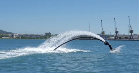 Flyboard in river Stock Footage 77232468