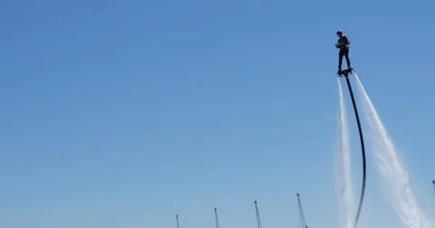 Flyboard in river Stock Footage 77232559