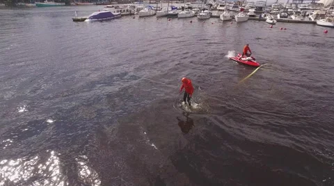 Flyboard training Stock Footage 68849639