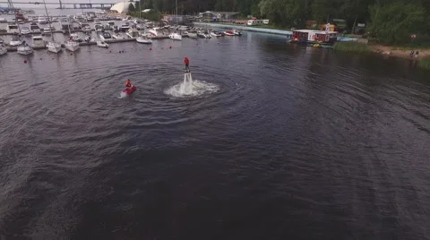 Flyboard training Stock Footage 68849694