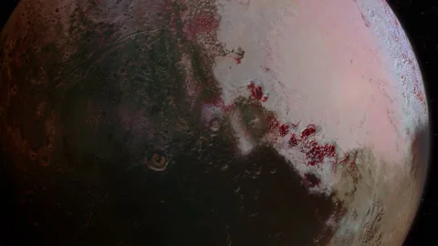 Flyby around the Pluto Planet in Space Stock Footage 153166763