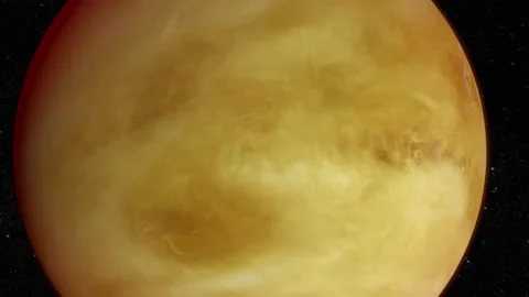 Flyby around the Venus Planet in Space 02 Stock Footage 153289995