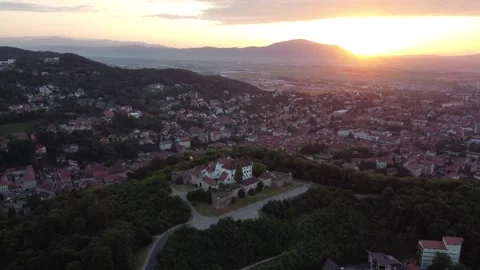 Flyby Brasov Citadel Stock Footage 199452619