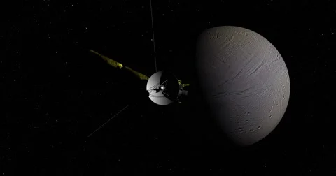 Flyby of Cassini spacecraft on its final approach toward Enceladus Vidéo 57476651