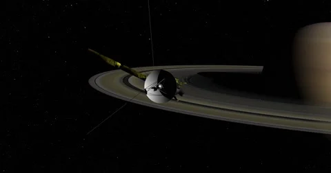 Flyby of Cassini spacecraft on its final approach toward Saturn Vidéo 57542001