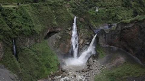 Flyby over beautiful waterfall Stock Footage 41870610