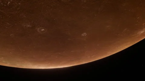 Flyby Of Planet Mercury in Space Stock Footage 245000016