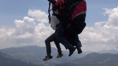 FlyBy, Tandem, Passengers, Instructor, Parasailing Stock Footage 35566234