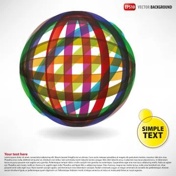 Flyer abstract sphere of rubber thread Stock Illustration