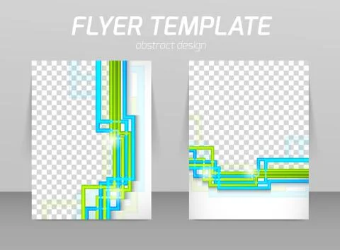 Flyer back and front design template Stock Illustration